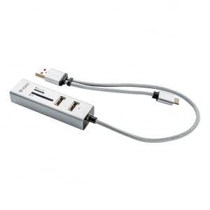 Yenkee YHC 103SR USB 2.0 és USB-C OTG elosztó és kártyaolvasó